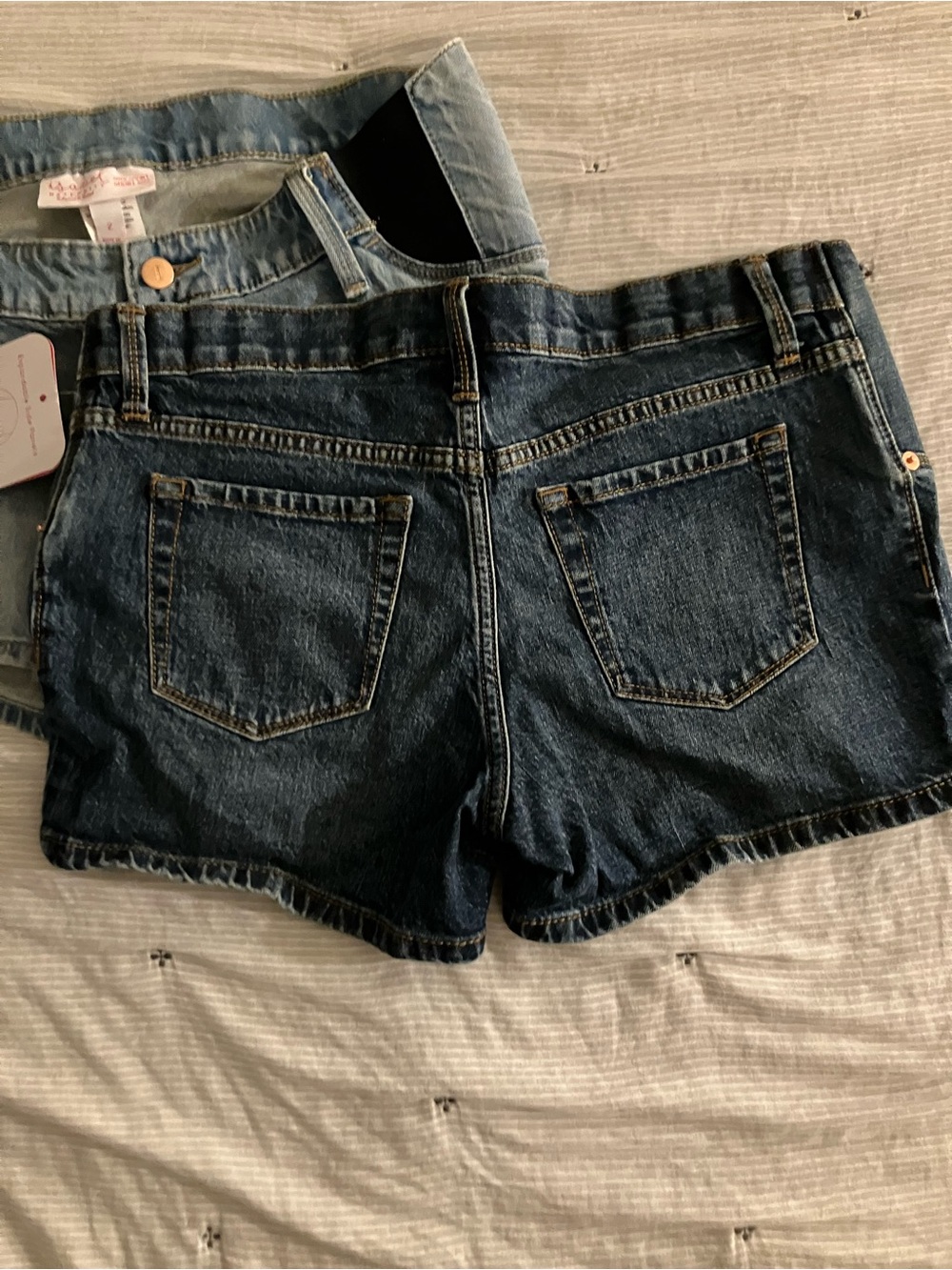 Maternity Denim Shorts - Dark Wash and Light Wash Bundle - Picture 5 of 10